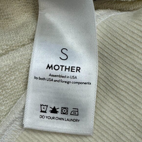 MOTHER The Square Bummer Sweatshirt Crewneck Pullover Ivory Cream Size Small - Picture 8 of 13